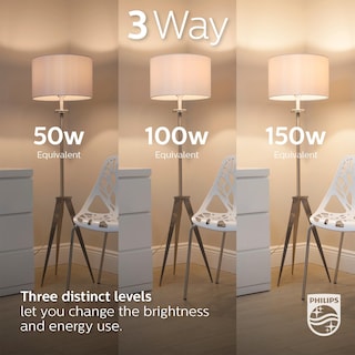 Foto 2 | Bombilla Led Philips Equivalente A 40/60/100 W, 3 Vías A21 E26 2700 K - Venta Internacional.