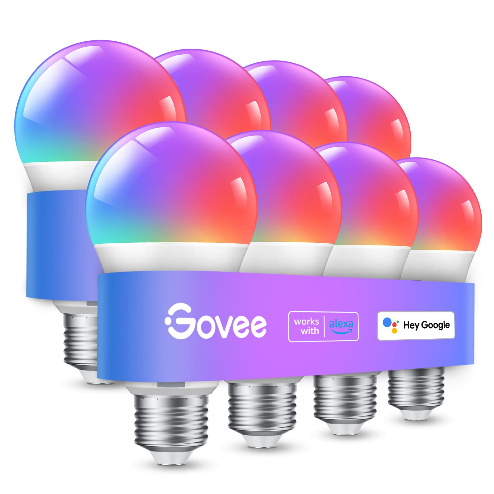 Paquete De 8 Bombillas Inteligentes Govee H6008 Wifi Bluetooth Rgb - Venta Internacional.