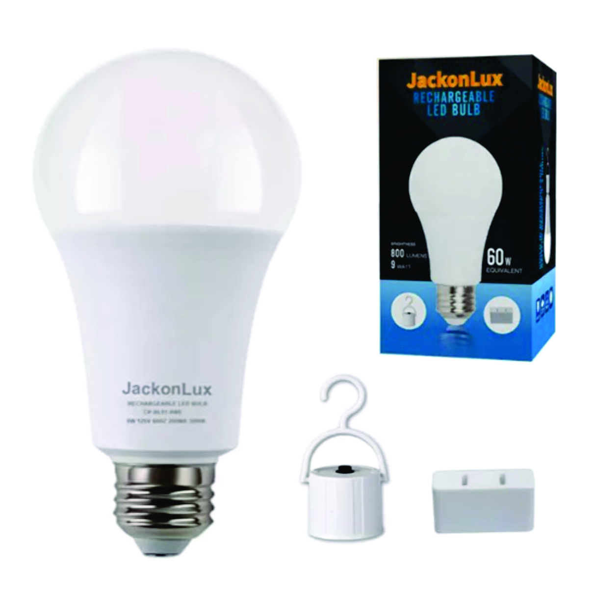 Foco Led De Emergencia Jackonlux Recargable Colgante Y Para Uso Normal En Soquet