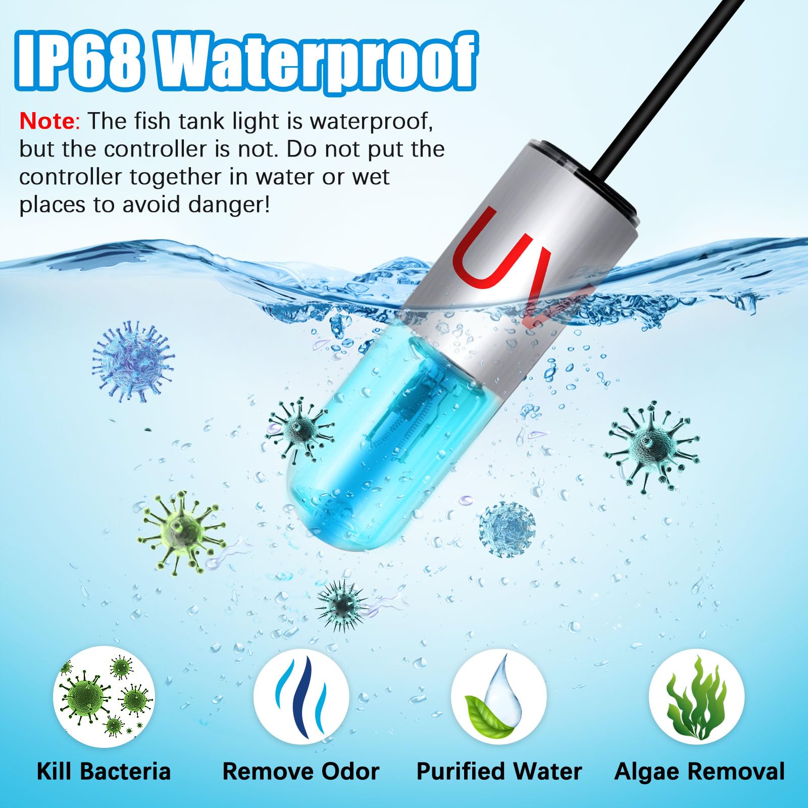 Foto 5 pulgar | Desinfectante Uv Para Acuarios Sumergibles, Luz Limpia, 3 W, Taishan - Venta Internacional.