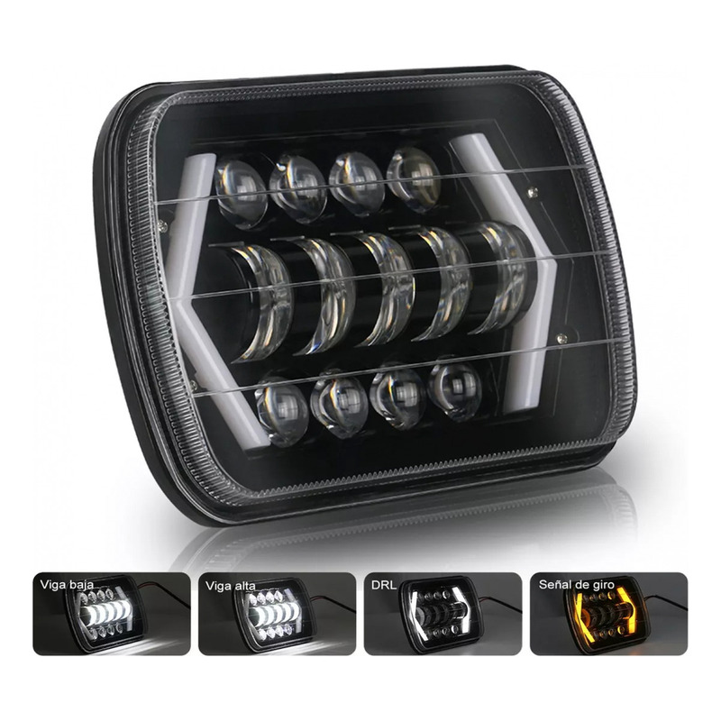 Foto 3 pulgar | Faros Led 5x7 6x7 H4 Para Jeep Wrangler Yj Cherokee Xj - Venta Internacional.