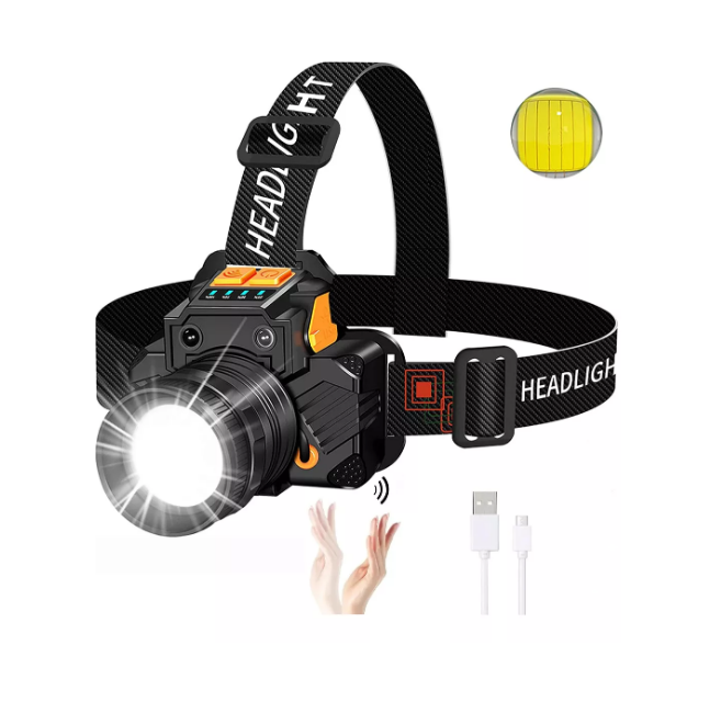 Lámpara Led Cabeza Minera Recargable Descargable Impermeable Color: Negro Wünd