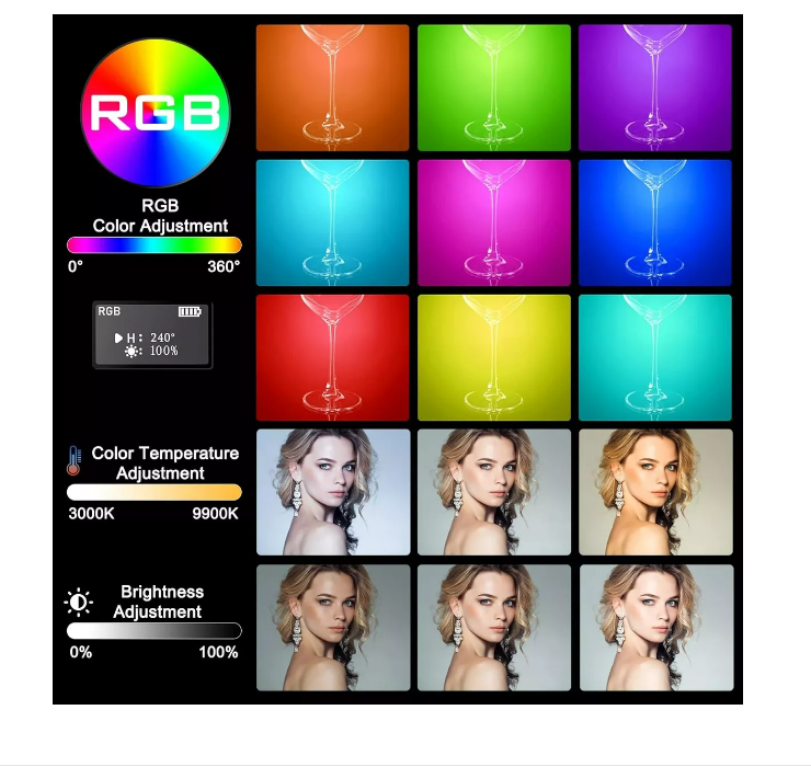 Foto 2 | Luz Para Fotografia Vídeo Led Rgb 3000k-9900k Recargable Color Rgb Wünd