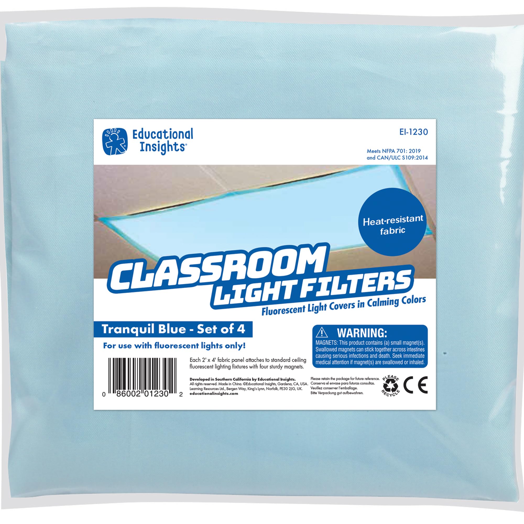 Filtros De Luz Fluorescente Educational Insights Tranquil Blue - Venta Internacional.