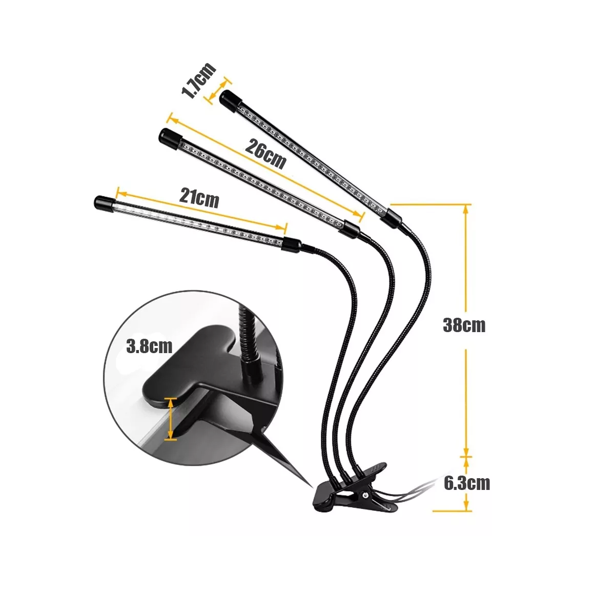 Foto 4 pulgar | Lámpara Luz Led Para Crecimiento De Plantas Eo Safe Imports Esi-17729  Negro