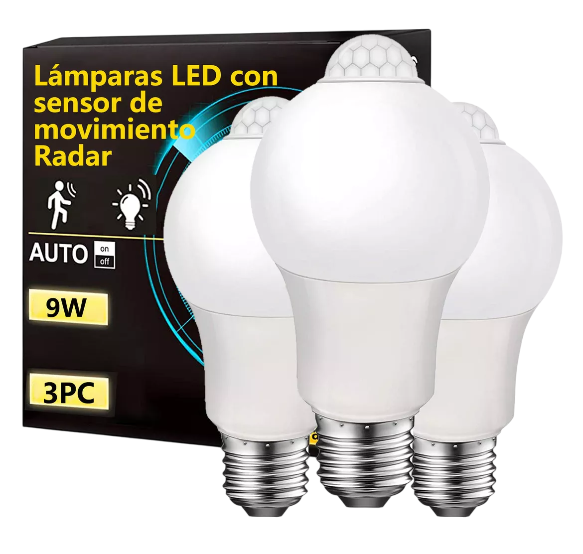 Bombillas Led E27 Blanco Cálido 9 W 3 Piezas