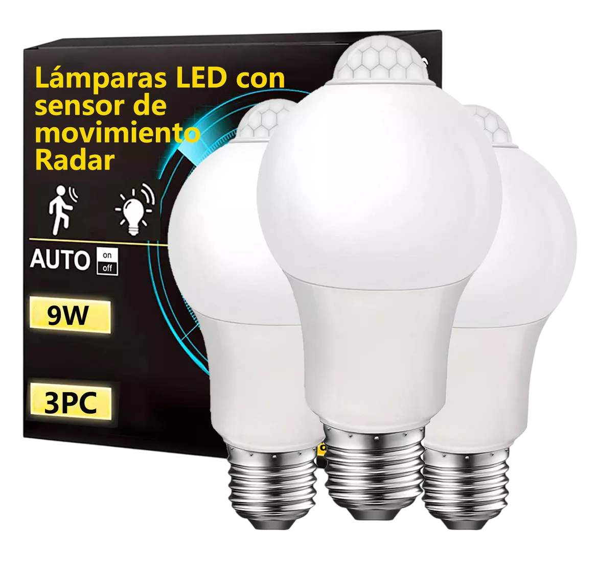 Foto 1 | Bombillas Led E27 Blanco Cálido 9 W 3 Piezas