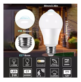 Foto 4 | Bombillas Led E27 Blanco Cálido 9 W 3 Piezas