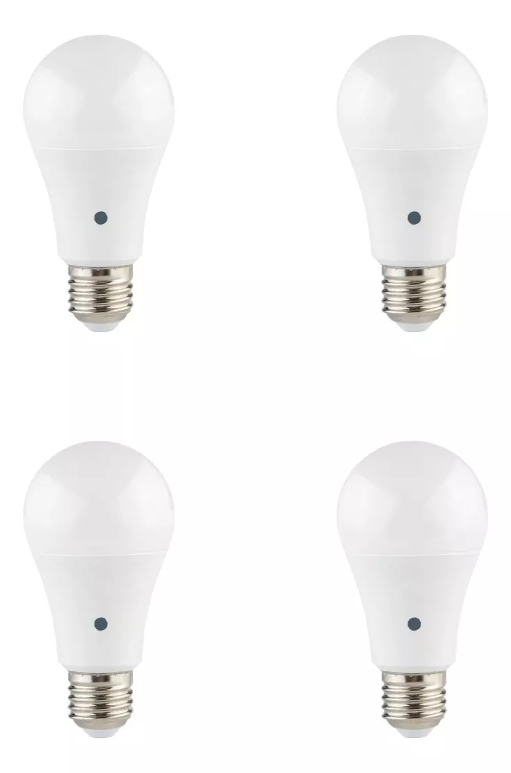 Pack De 4 Focos Led Con Fotocelda Estevez 9 Watts Luz Blanca Fría