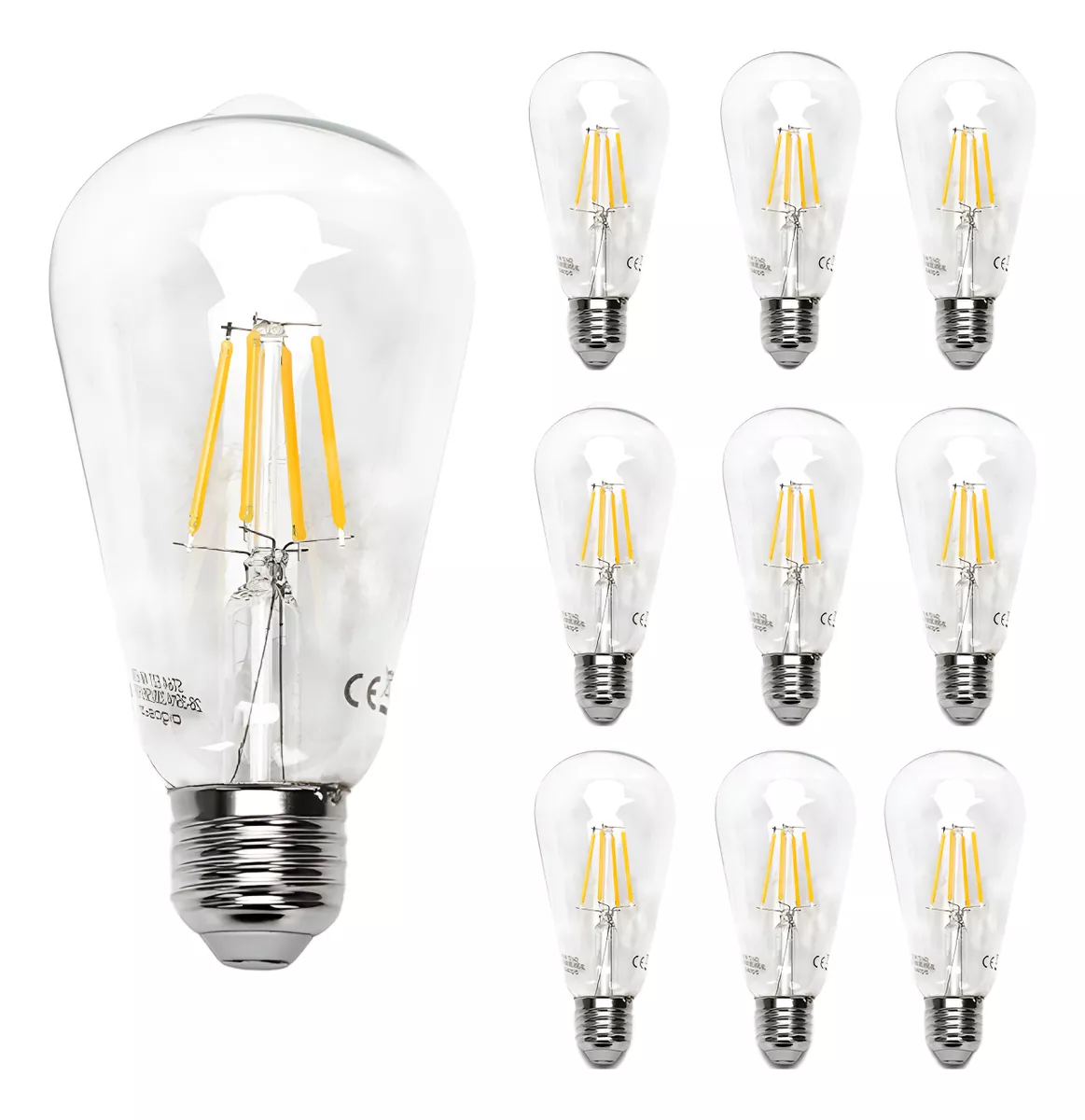 Foto 1 | Lampara Foco Vintage Led Ahorrador St64 E27 8w 10pcs