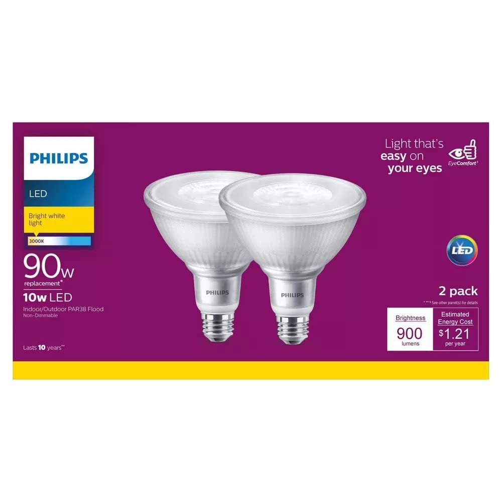 Foto 3 | Bombilla Led Philips Par38 De 10 W (equivalente A 90 W) 900 Lm 3000 K - Venta Internacional.