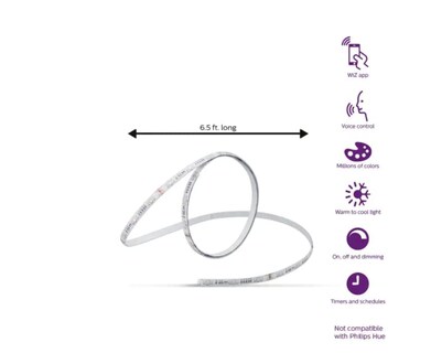 Foto 2 | Kit De Inicio Smart Wi-fi Wiz Connected Con Tira De Luz Blanca Y Color Regulable, 2 M Philips - Venta Internacional.