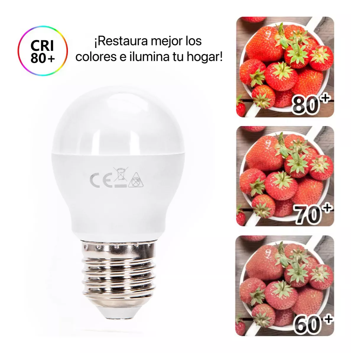 Foto 2 | Lampara Foco Led Ahorrador G45 E27 5w 10pcs Aigostar