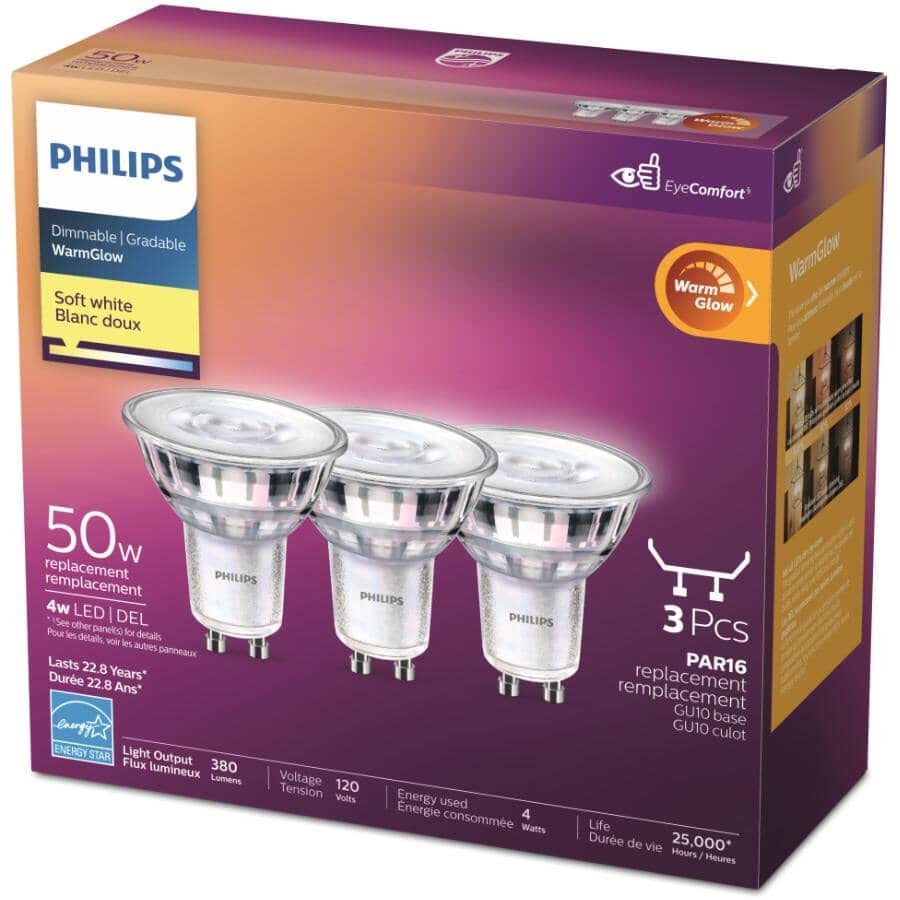 Paquete De 3 Bombillas Led Philips 4,5 W 400 Lm 2700 K-2200 K - Venta Internacional.