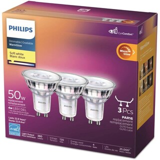 Foto 1 | Paquete De 3 Bombillas Led Philips 4,5 W 400 Lm 2700 K-2200 K - Venta Internacional.