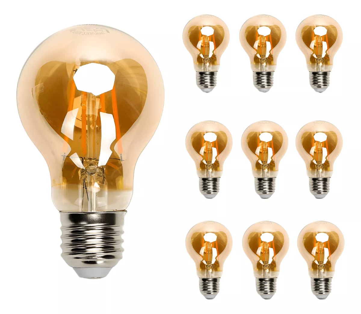 Lampara Foco Vintage Led Ahorrador E27 A60 6w 10pcs Aigostar $298