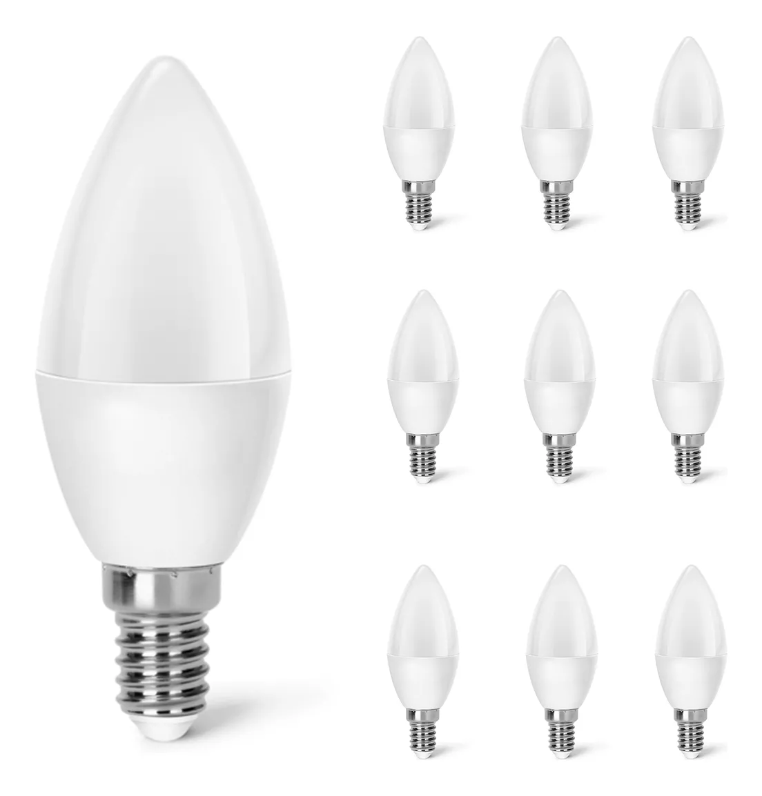 Foto 2 pulgar | Lampara Foco Led Ahorrador C37 E14 Luz Cálida 10w 10pcs