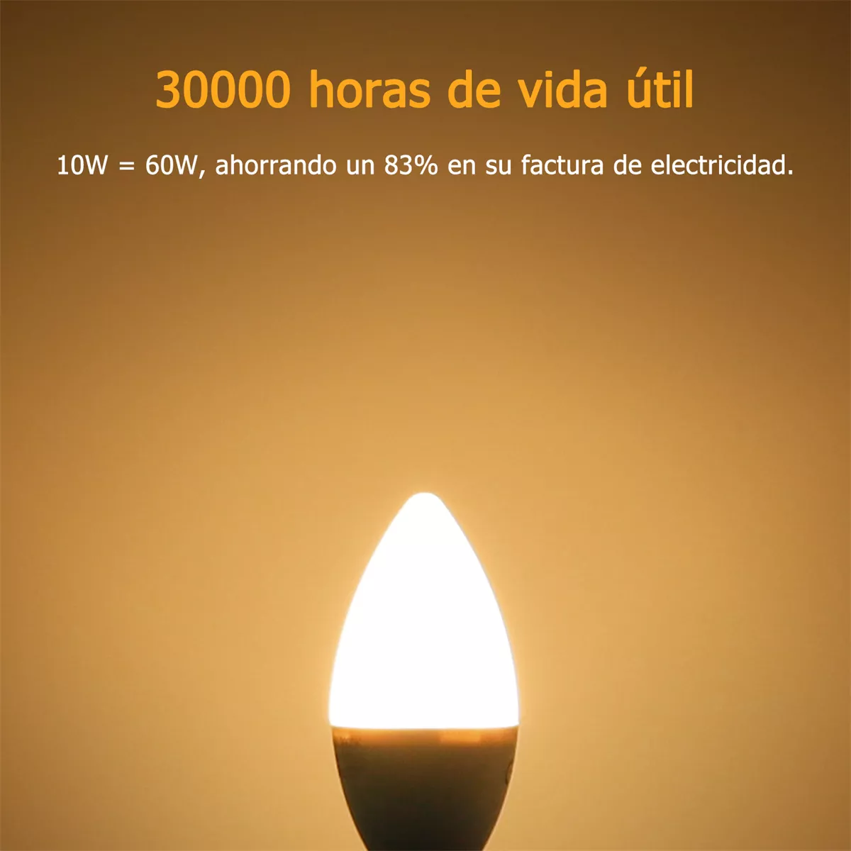 Foto 6 pulgar | Lampara Foco Led Ahorrador C37 E14 Luz Cálida 10w 10pcs