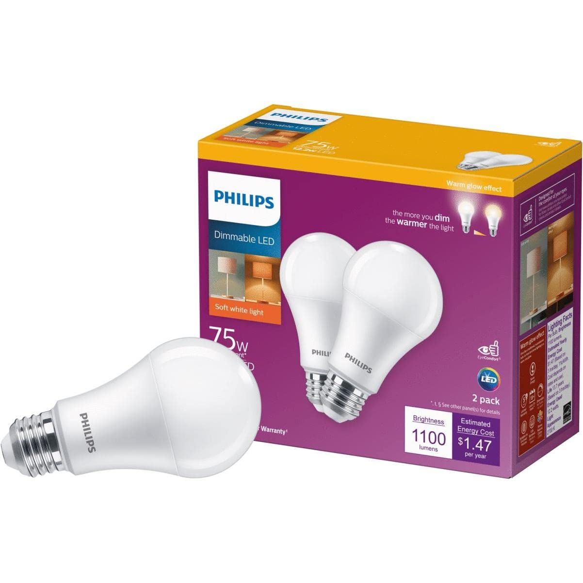Foto 2 | Bombilla Led Philips 561761 De 12,2 W (equivalente A 75 W), A19, 1100 Lm - Venta Internacional.