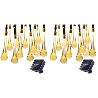 Foto 2 | Guirnalda Solar Fairy Drops De 30 Luces Led De 7 M Con Panel Solar, Paquete De 2 Unidades - Venta Internacional.