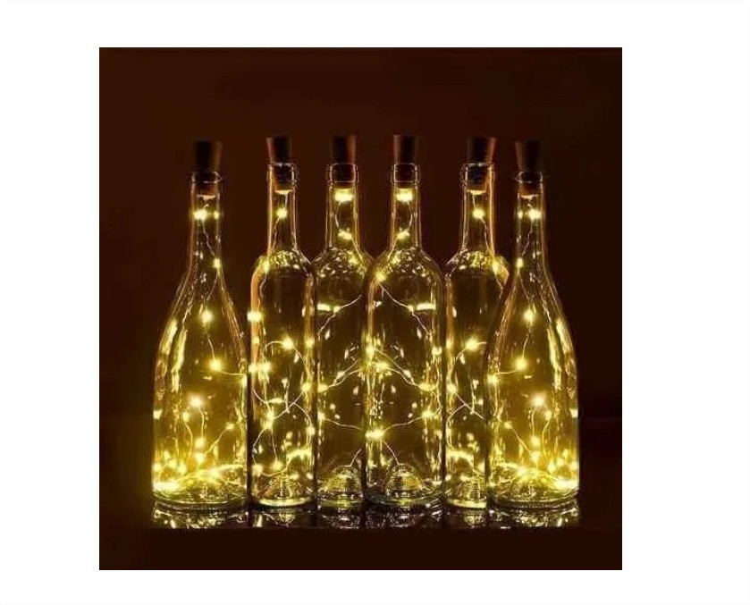 Foto 2 | Juego De 10 Guirnaldas De Luces De Corcho Con Microled De Alambre, Color Blanco Cálido - Venta Internacional.