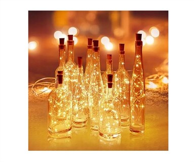 Foto 4 | Juego De 10 Guirnaldas De Luces De Corcho Con Microled De Alambre, Color Blanco Cálido - Venta Internacional.