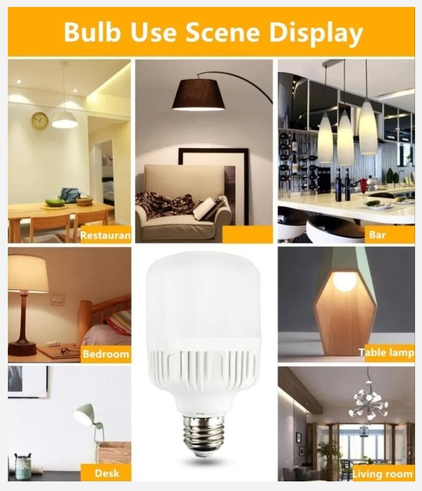 Foto 5 pulgar | Bombilla Led Ecológica De 20 W, E27, 6000 K, Luz Fría, 220 V - Venta Internacional.