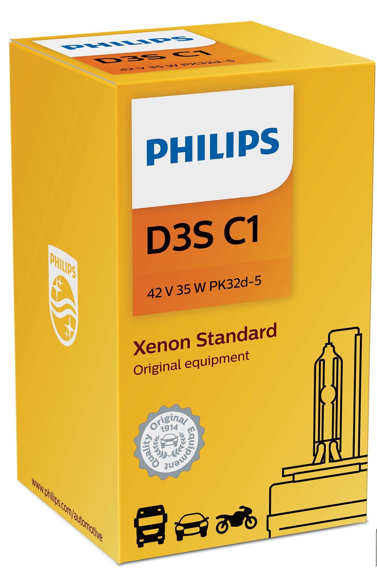 Foto 3 | Bombilla Para Faros Delanteros Philips 42302c1 D3s Standard Xenon Hid - Venta Internacional.