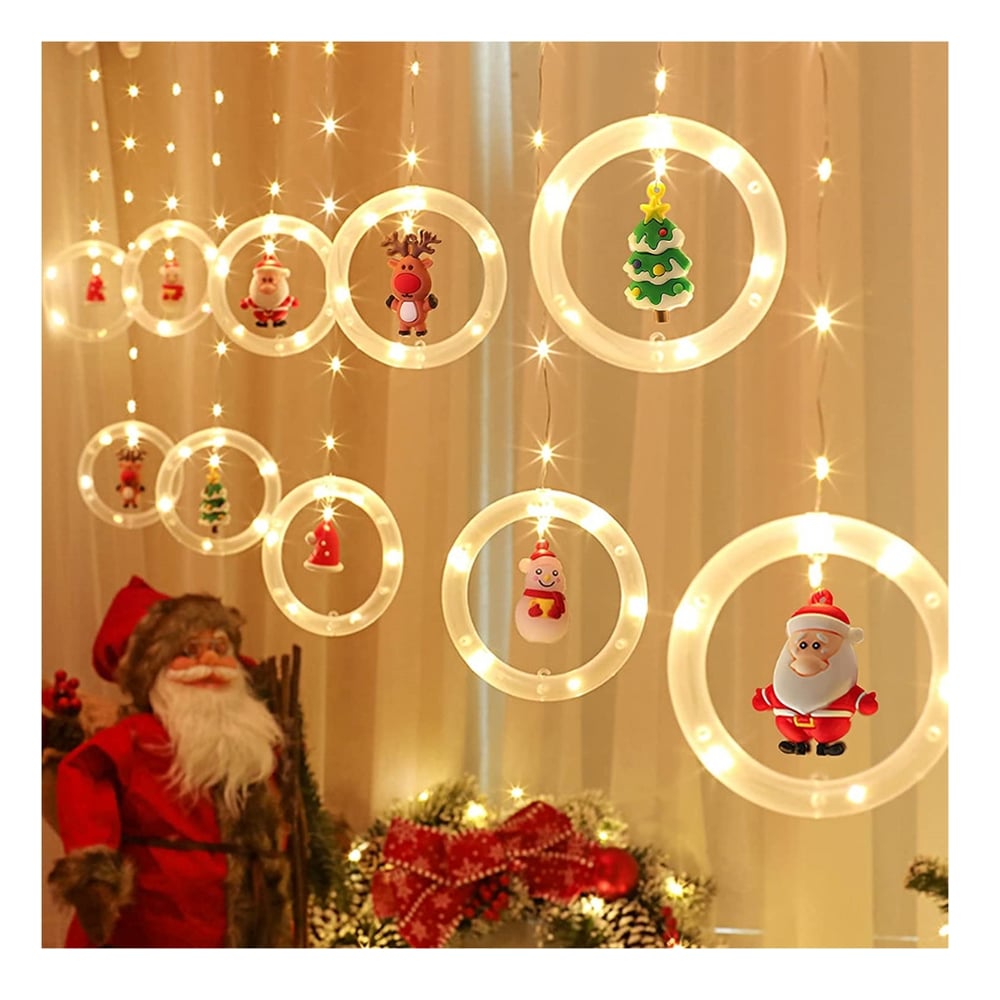 Foto 4 | Guirnalda Solar Con Forma De Aro Navideño, Luz Cálida, 110 Luces Led - Venta Internacional.