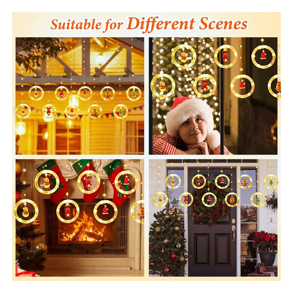 Foto 5 | Guirnalda Solar Con Forma De Aro Navideño, Luz Cálida, 110 Luces Led - Venta Internacional.