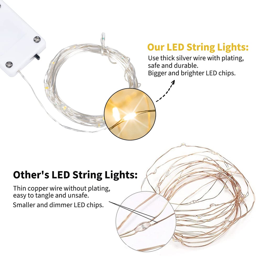 Foto 4 pulgar | Guirnalda Led Fairy Lights De 2 Metros Con Pilas Incluidas - Venta Internacional.