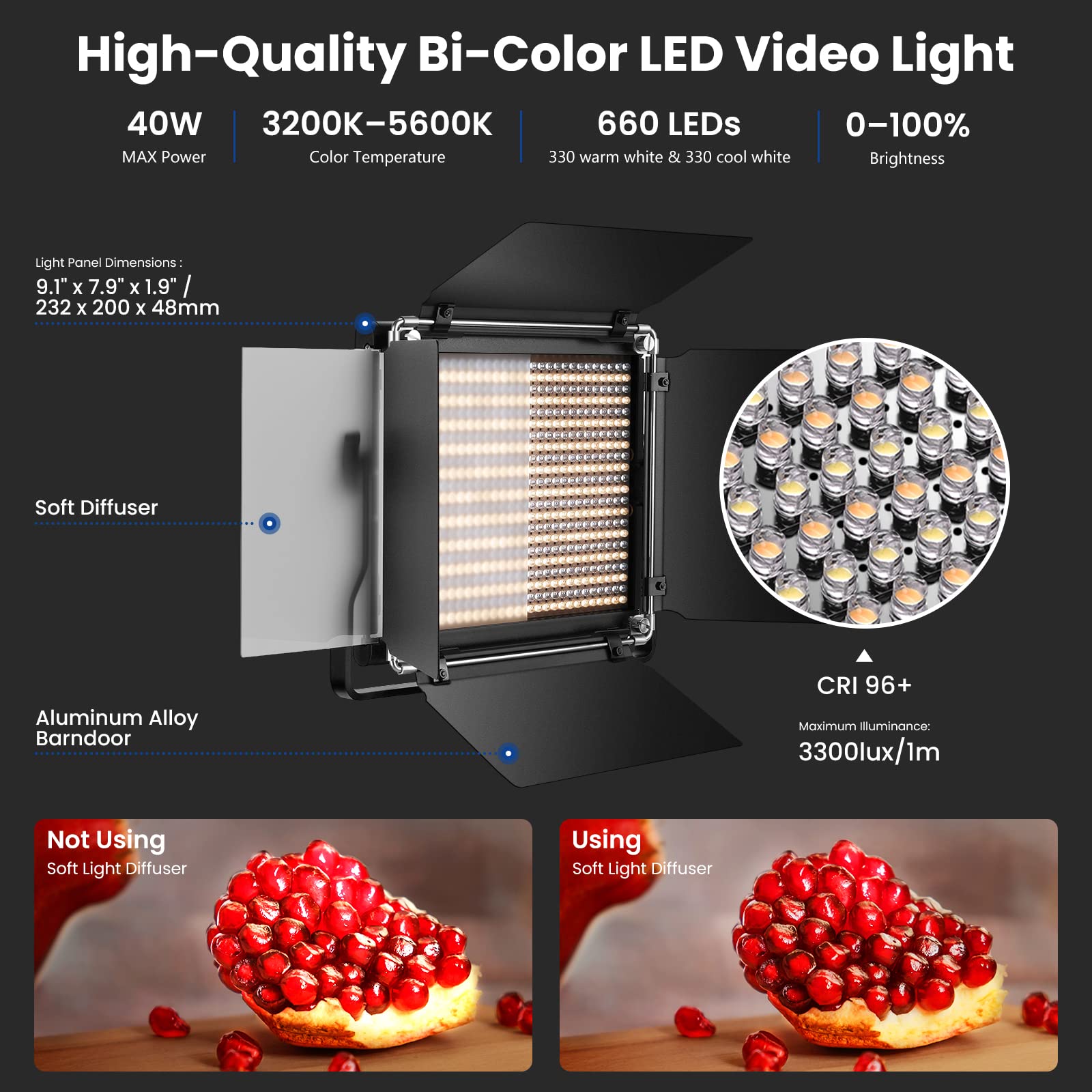Foto 3 pulgar | Kit De Luces Led Para Vídeo Neewer Bi Color 660 Con Soporte (paquete De 2) - Venta Internacional.