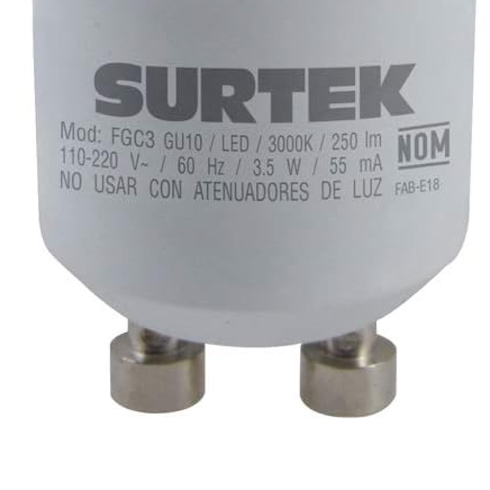 Foto 2 | Lámpara Led Luz Cálida 3000k Tipo Gu10 4.5w Surtek