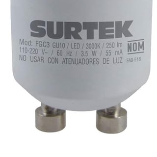 Foto 2 | Lámpara Led Luz Cálida 3000k Tipo Gu10 4.5w Surtek