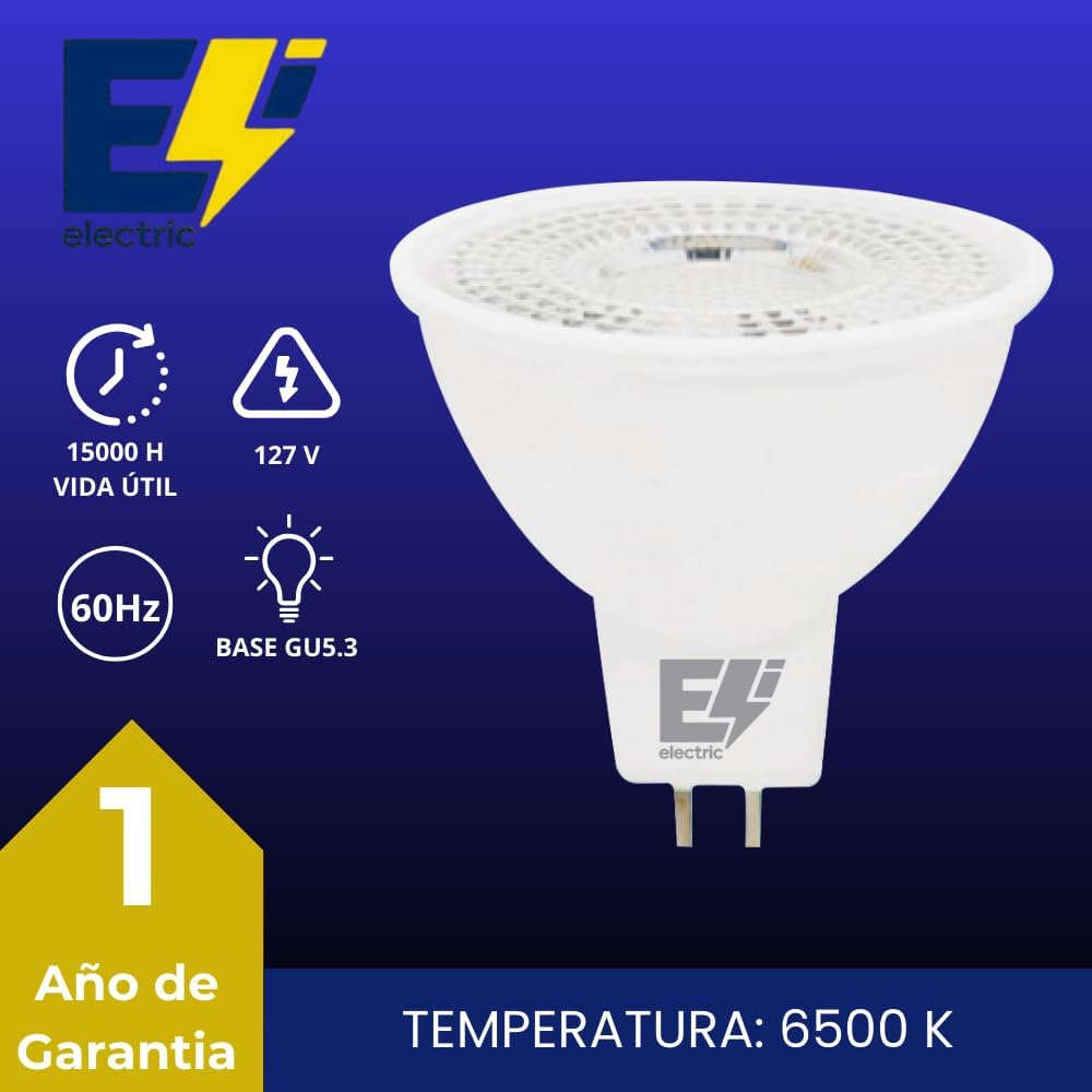 Foto 3 | Electri Foco Led Gu5.3 Mr16 De 4w, Luz Blanca Fría 6500k, 320 Lúmenes