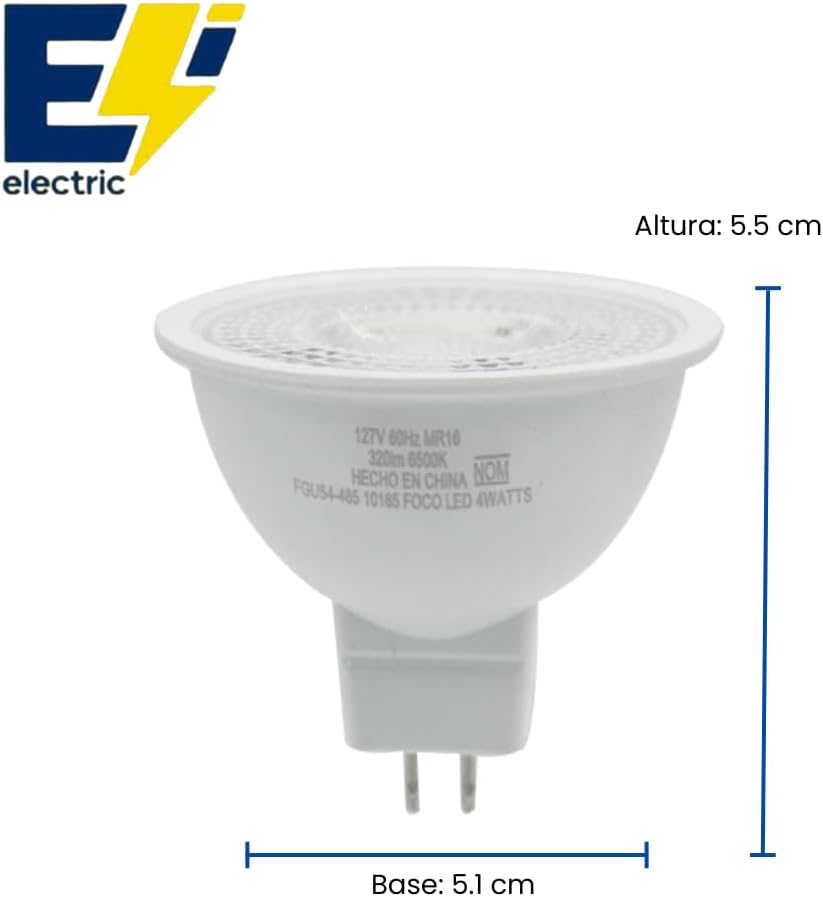 Foto 6 pulgar | Electri Foco Led Gu5.3 Mr16 De 4w, Luz Blanca Fría 6500k, 320 Lúmenes