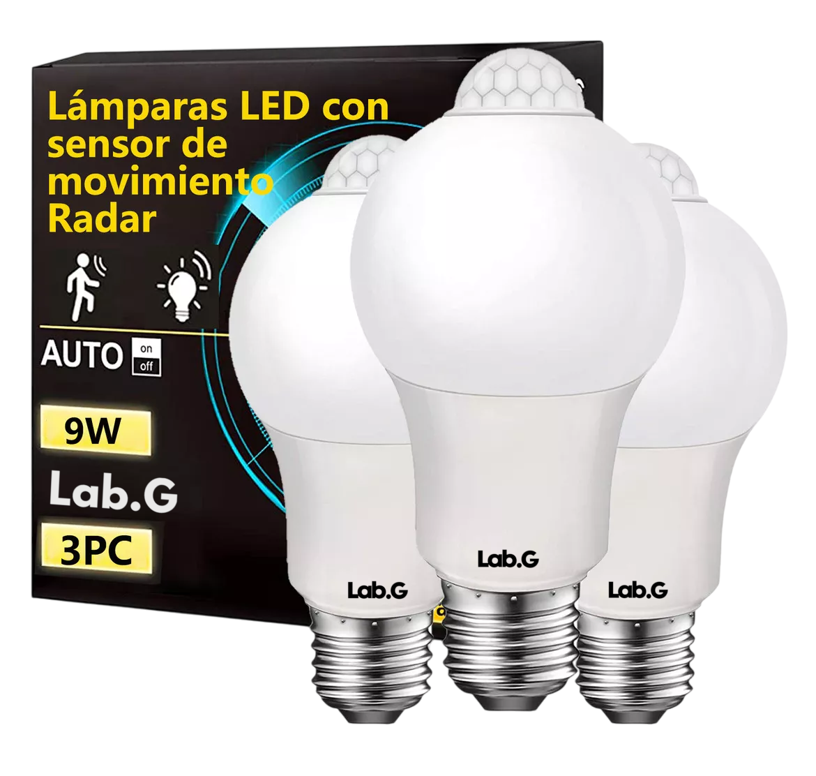 Foto 1 | Bombillas Led Lab.G E27 Blanco Cálido 9w 3 Piezas