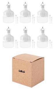 Foto 1 | Focos Portátiles con Gancho Lab.G 40w Luz Blanca Led USB Recargables 6 Piezas