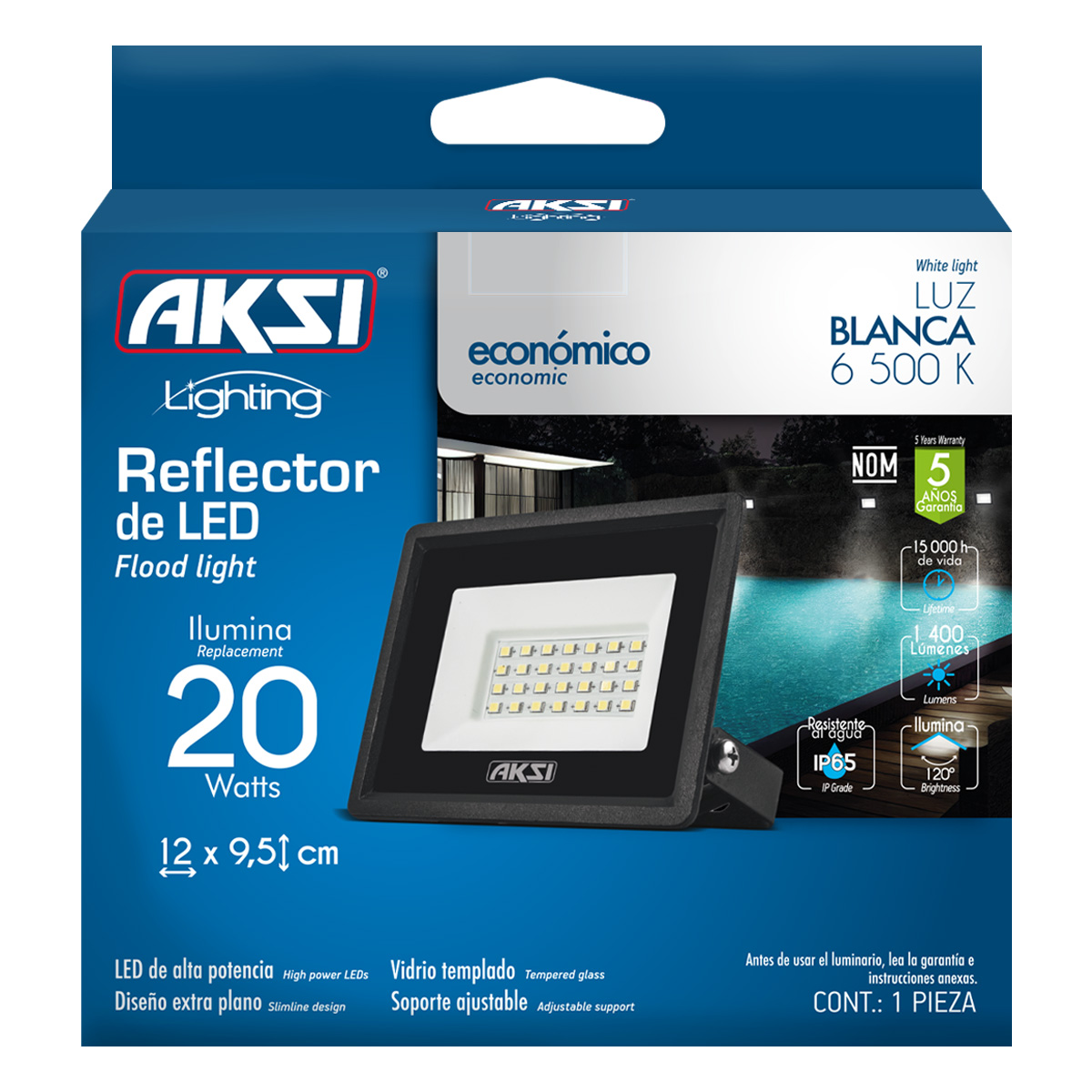Foto 5 pulgar | Pack De 4 Reflectores Led Aksi 20w Ip65 Luz Blanca