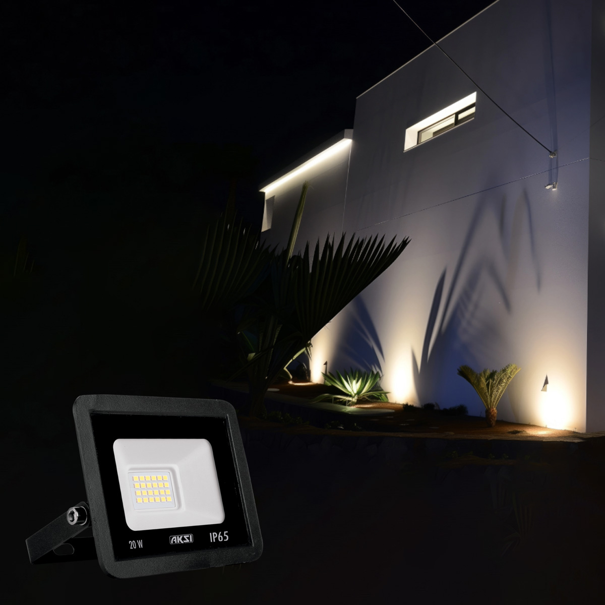 Foto 6 pulgar | Pack De 4 Reflectores Led Aksi 20w Ip65 Luz Blanca