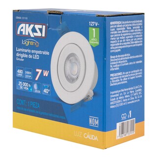 Foto 3 | Pack De 6 Spots Aksi 7w Circular Led Empotrable Dirigible Luz Cálida