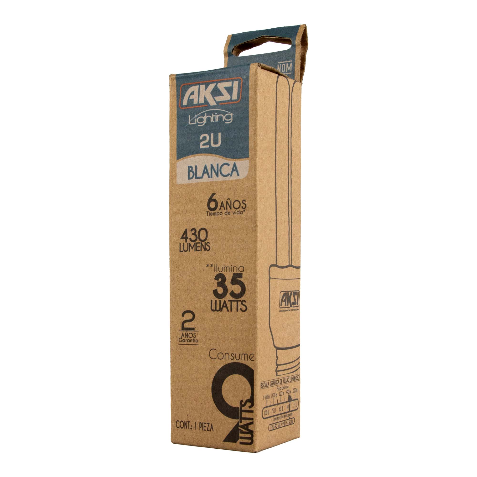 Foto 4 pulgar | Pack De 25 Focos Ahorradores Aksi 9w Barra 2u Base E27 Luz Blanca