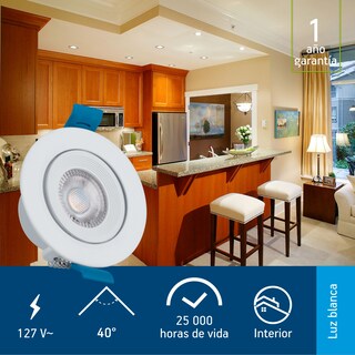 Foto 5 | Pack De 6 Spots Aksi 5w Circular Led Empotrable Dirigible Luz Blanca