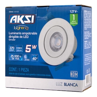 Foto 6 | Pack De 6 Spots Aksi 5w Circular Led Empotrable Dirigible Luz Blanca