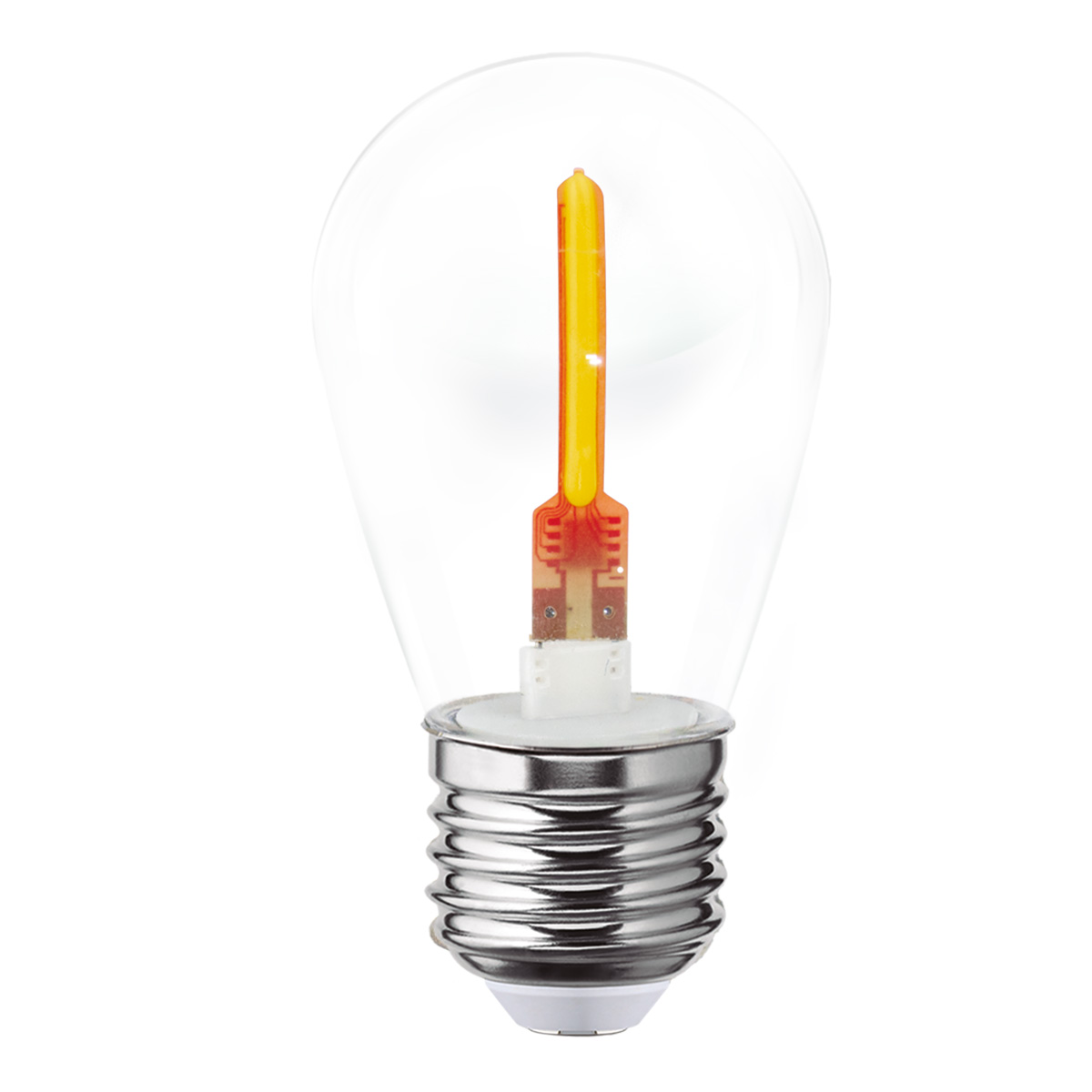 Pack De 10 Focos Led Aksi 1w S14 Estela De Luz Base E27 Naranja