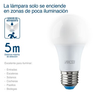 Foto 3 | Pack De 10 Focos Led Aksi 9w A19 Con Sensor De Movimiento E27 Luz Blanca
