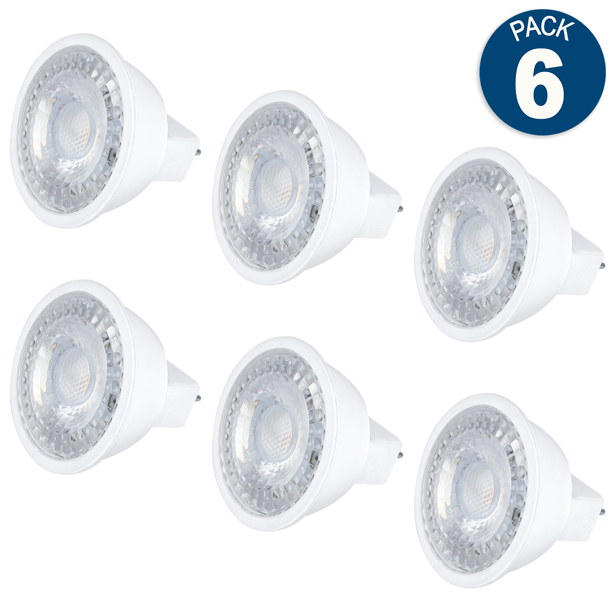 Foto 2 pulgar | Pack De 6 Focos Led Aksi 7w Mr16 Dimeable Base Gu5.3 Luz Cálida