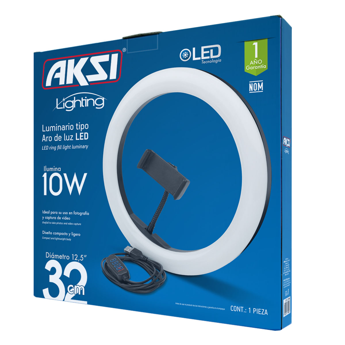 Foto 5 pulgar | 10 Aros De Luz Aksi 32 Cm Multitonalidad