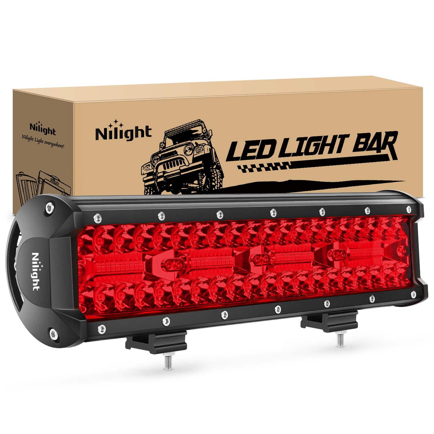 Foto 2 pulgar | Barra De Luces Led Nilight, 30 Cm, 240 W, Color Rojo, Triple Hilera, Spot Flood - Venta Internacional.