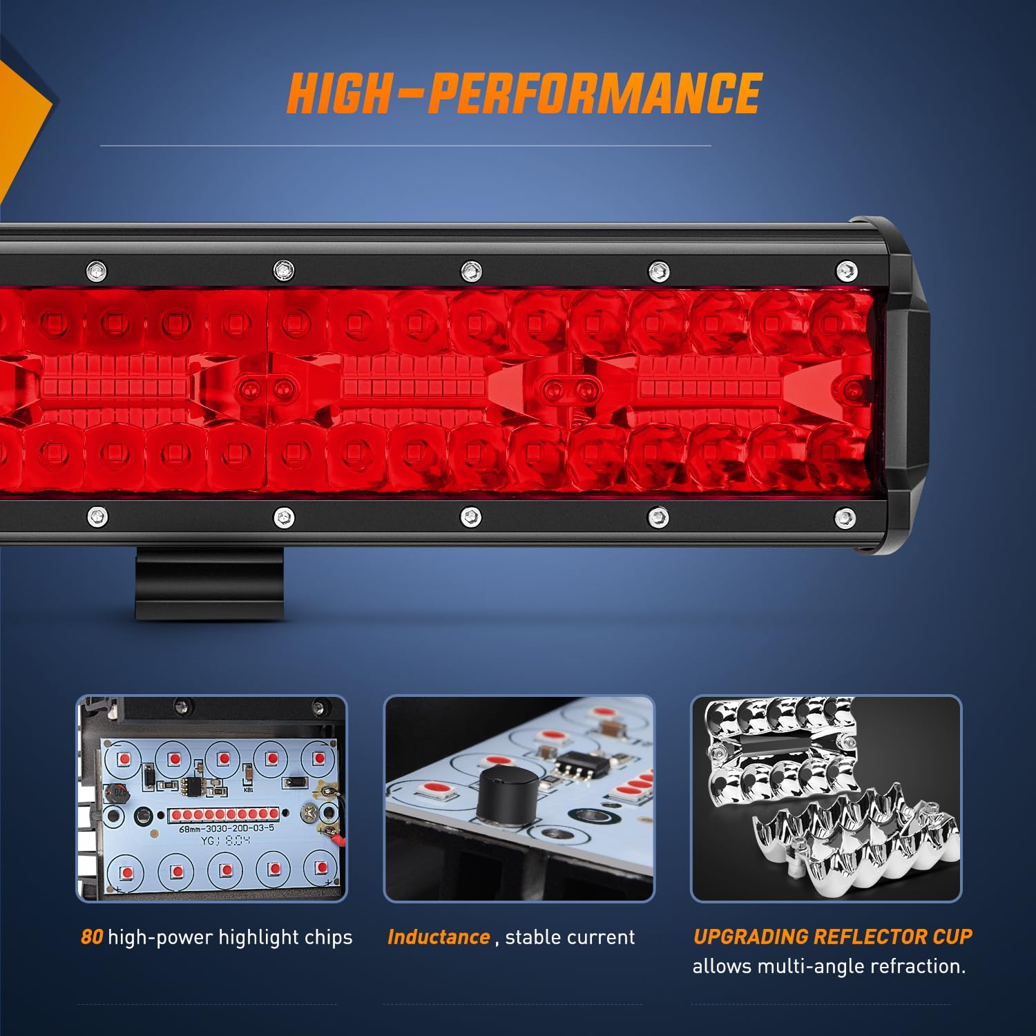 Foto 4 pulgar | Barra De Luces Led Nilight, 30 Cm, 240 W, Color Rojo, Triple Hilera, Spot Flood - Venta Internacional.